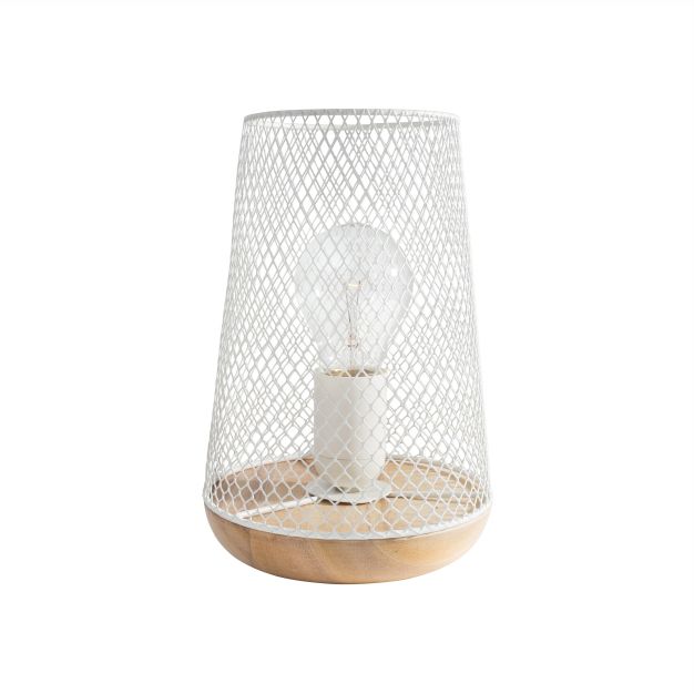 Nova Luce Marco - lampe à poser - Ø 15 x 19 cm - blanc et brun