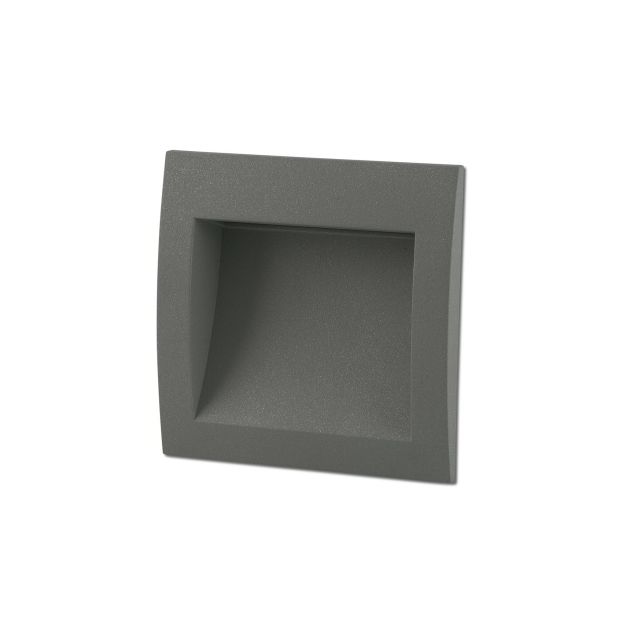 Faro Sedna - applique encastrée - 9 x 7 x 9 cm - 1W LED incl. - IP65 - gris foncé