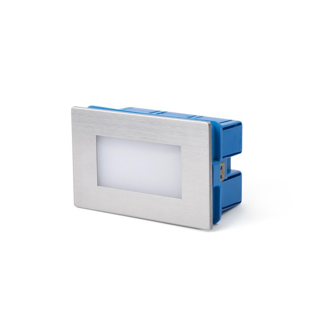 Faro Gron - applique encastrée - 10,5 x 5 x 6,5 cm - 1W LED incl. - IP65 - inox satiné