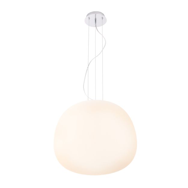 Maxlight Mono - lampe suspendue - Ø 45 x 120 cm - blanc et chrome