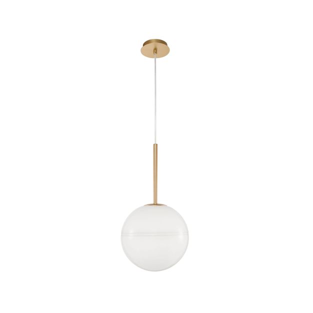 Nova Luce Cantona - lampe suspendue - Ø 25 x 180 cm - laiton doré et blanc