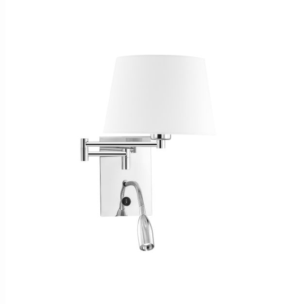 Nova Luce Cingo - applique murale avec interrupteur - 36 x 33 cm - 3W LED incl. - blanc et chrome