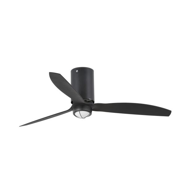 Faro Mini Tube - ventilateur de plafond avec lumière et télécommande - ventilateur intelligent - Ø 128 cm - 17W LED incl. - noir mat