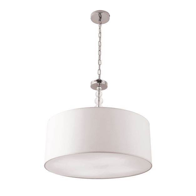 Maxlight Elegance - lampe suspendue - Ø 55 x 120 cm - blanc et chrome