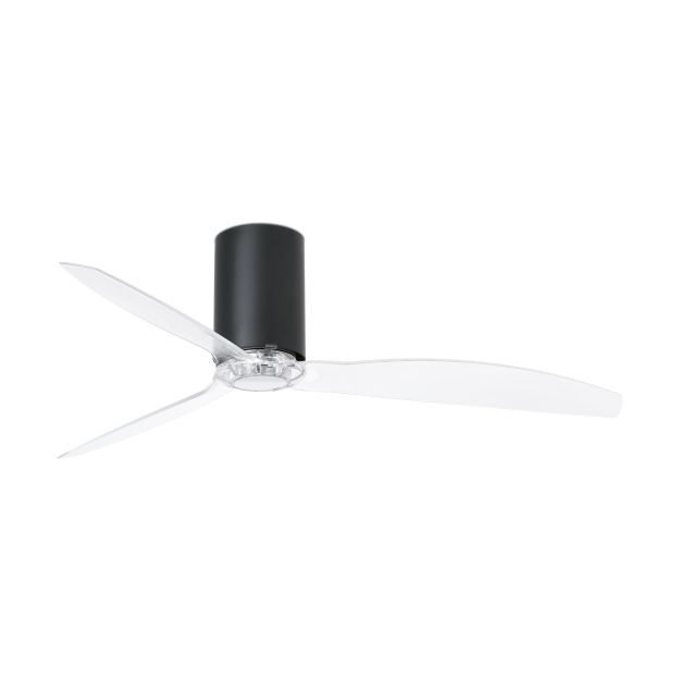 Faro Mini Tube - ventilateur de plafond avec télécommande - Ø 128 cm - noir mat et transparent