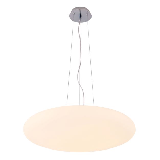 Maxlight Stone - lampe suspendue - Ø 49 x 120 cm - chrome et blanc