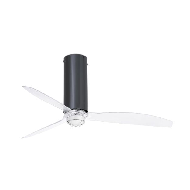 Faro Tube - ventilateur de plafond avec lumière et télécommande - ventilateur intelligent - Ø 128 cm - 17W LED incl. - noir et transparent