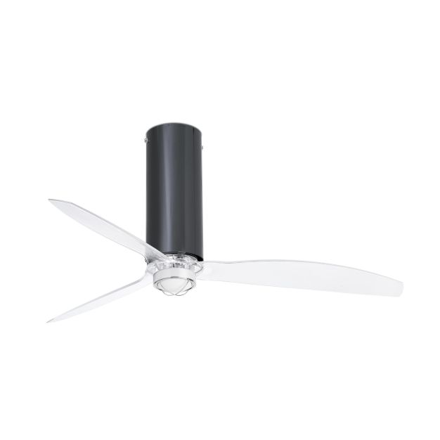 Faro Tube - ventilateur de plafond avec lumière et télécommande - Ø 128 cm - 17W LED incl. - noir et transparent