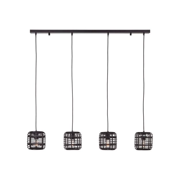 Brilliant Crosstown - lampe suspendue - 110 x 16,5 x 106 cm - brun foncé et noir