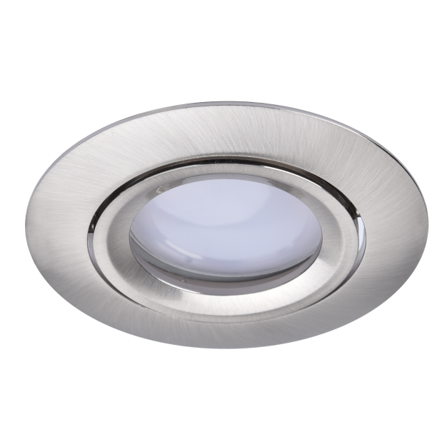 Lutec Scop - spot encastré - Lutec Connect - Ø 84 mm, taille d'encastrement Ø 75 mm - 4,7W LED incl - fonction de gradation et couleur de lumière réglable via app - RGB+W - nickel brossé