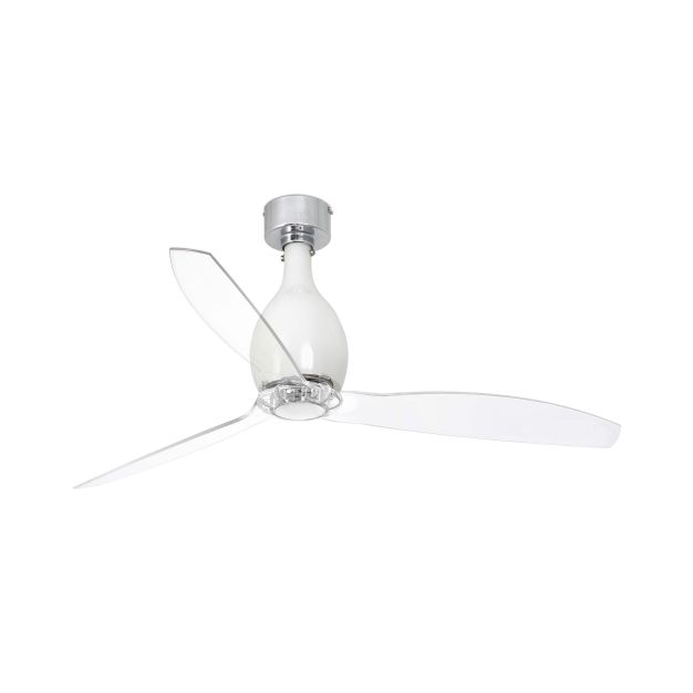 Faro Mini Eterfan - ventilateur de plafond avec télécommande - ventilateur intelligent - Ø 128 cm - blanc et transparent