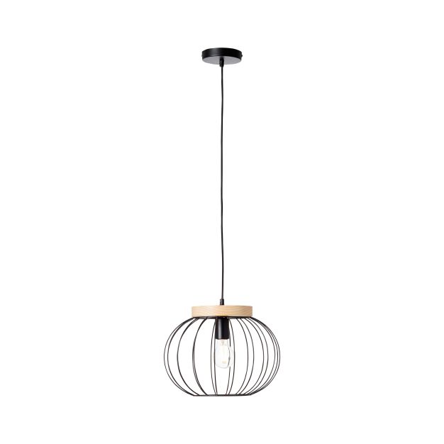 Brilliant Sorana - lampe suspendue - Ø 35,5 x 130 cm - noir et marron clair