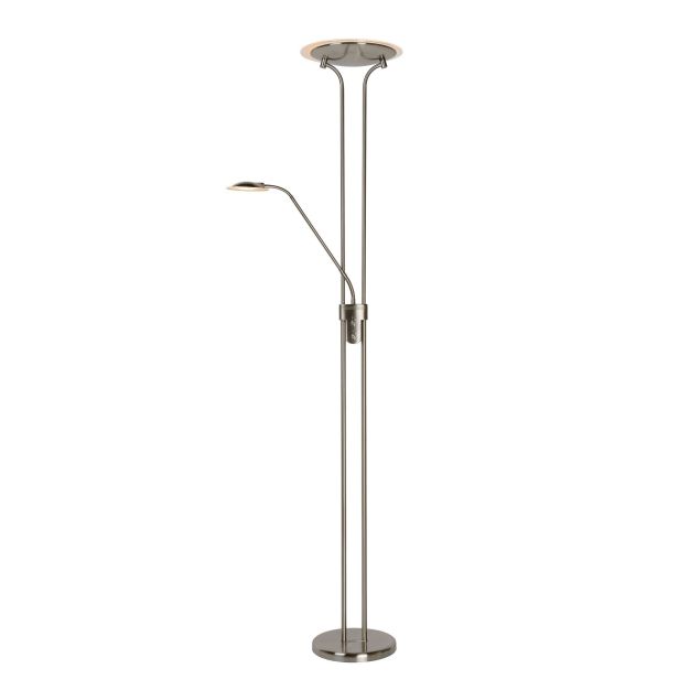 Lucide Champion - lampadaire - Ø 25,4 x 180 cm - 20W + 4W dimmable LED incl - chrome mat