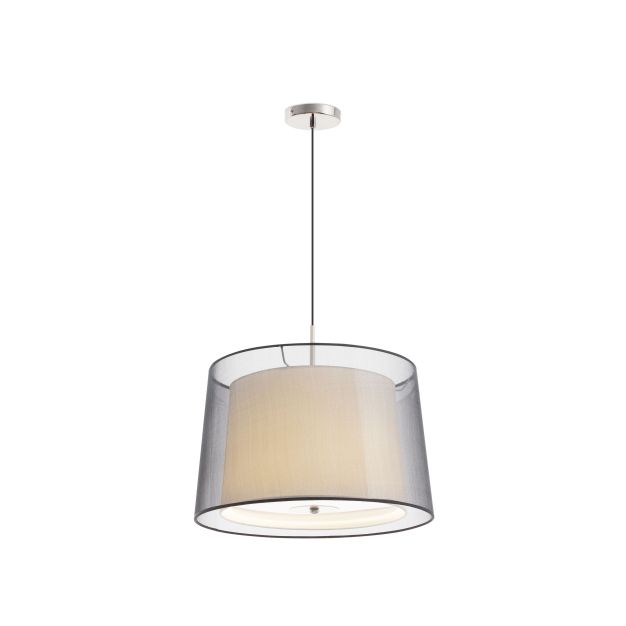 Faro Saba - lampe suspendue - Ø 47 x 50 cm - noir et nickel