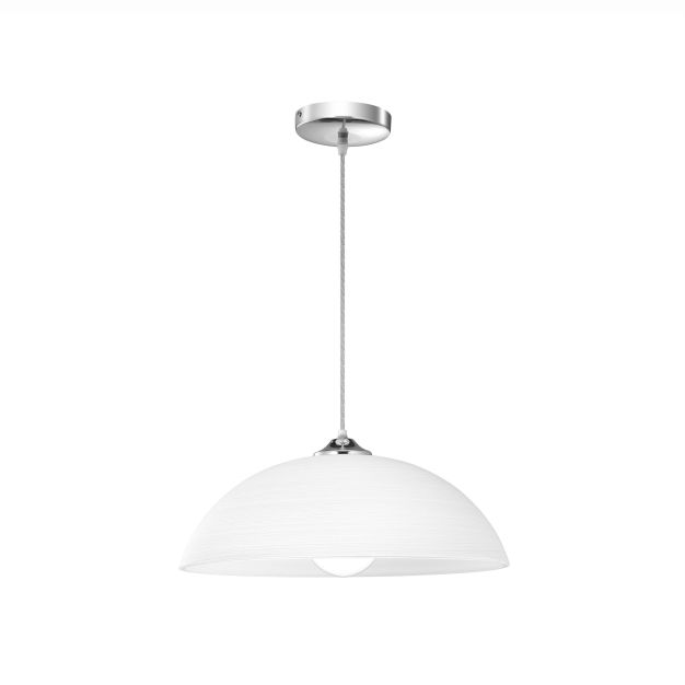 Nova Luce Prego - lampe suspendue - Ø 40 x 100 cm - blanc et argent