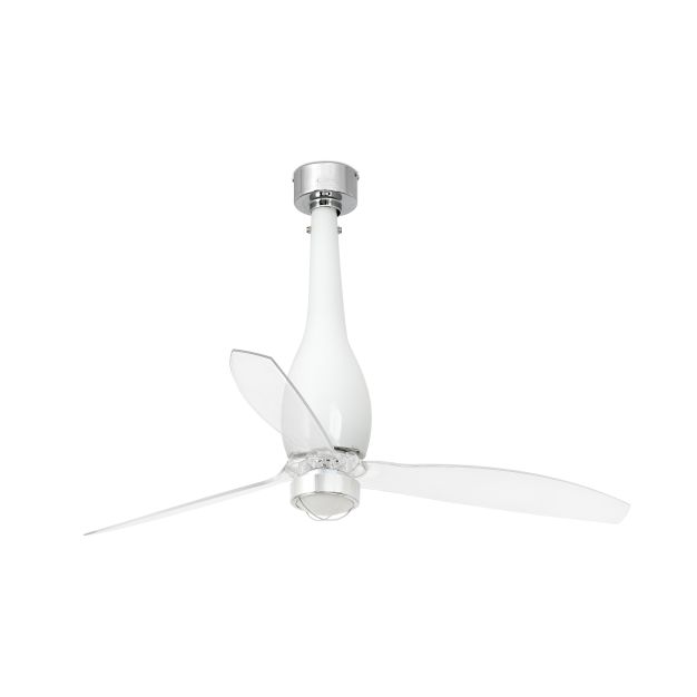 Faro Eterfan - ventilateur de plafond avec lumière et télécommande - Ø 128 cm - 17W LED incl. - blanc et transparent