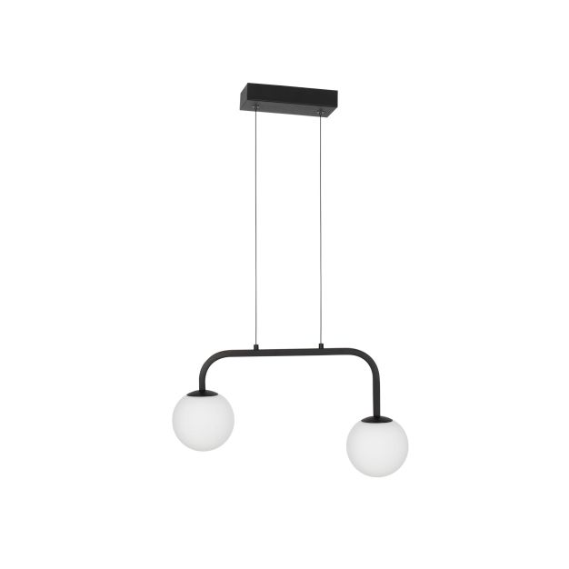 Nova Luce Joline - lampe suspendue - 35 x 12,5 x 115 cm - 16W LED incl. - noir sable et blanc opale