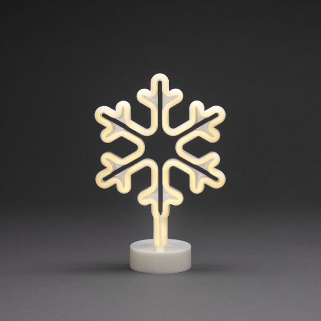 Konstsmide lumières de Noël - flocon de neige néon alimenté par piles - 21,5 x 10 x 31 cm - blanc