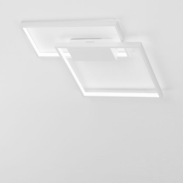 Nova Luce Porto - plafonnier - 45 x 45 x 4 cm - 30W LED dimmable incl. - blanc sable