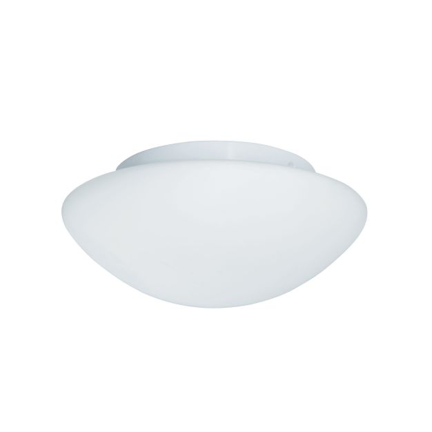 Searchlight Bathroom Flush - plafonnier de salle de bains - Ø 35 x 11,5 cm - IP44 - blanc opale