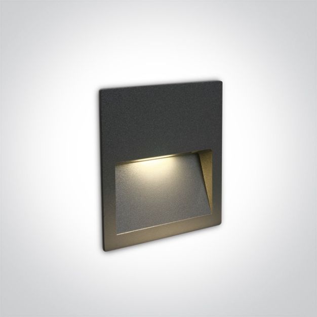 ONE Light Outdoor Dark Light Wall Recessed - applique murale encastrée - 11,5 x 11,5 x 3,5 cm - 4W LED incl. - IP65 - anthracite