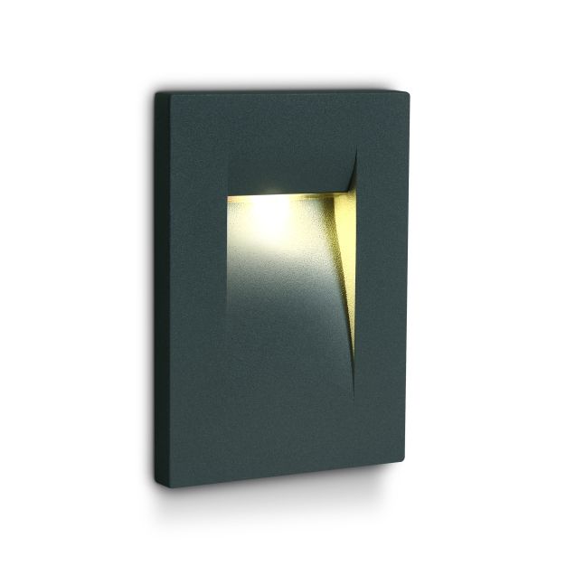 ONE Light Outdoor Dark Light - applique murale d'extérieur - 7,5 x 6,5 x 10,7 cm - 3,6W LED incl. - IP65 - anthracite