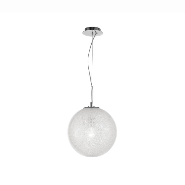 Nova Luce Frozen - lampe suspendue - Ø 25 x 120 cm - transparent et chromé