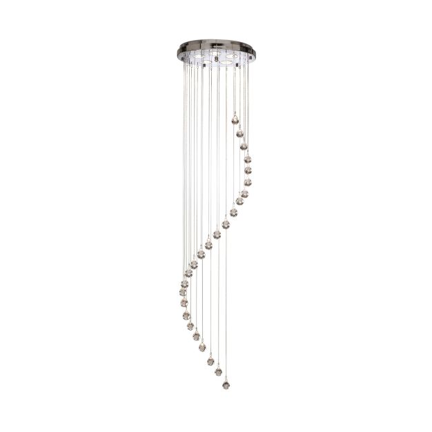 Searchlight Hallway - lampe suspendue - Ø 30 x 180 cm - chrome et transparent