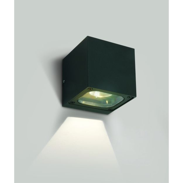 ONE Light Cube Wall Lights - appliques murales d'extérieur - 10 x 10 x 10 cm - 6W LED incl. - IP65 - anthracite