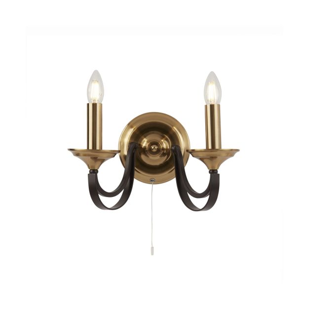 Searchlight Belfry - applique murale avec interrupteur à tirette - 33 x 21 cm - bronze foncé