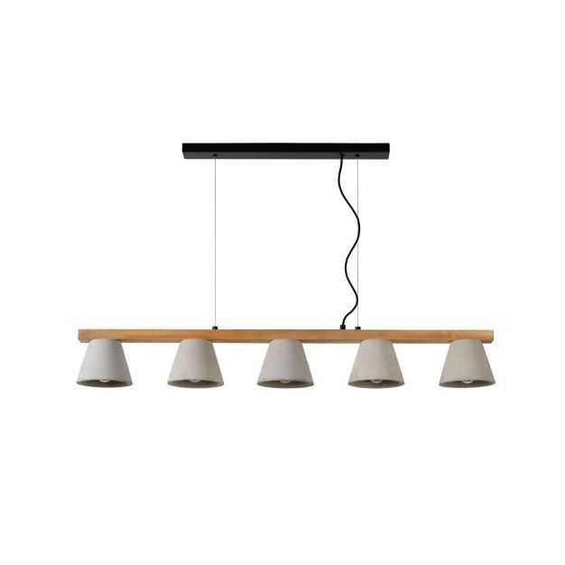 Lucide Possio - lampe suspendue - 110 x 15 x 130 cm - taupe, bois