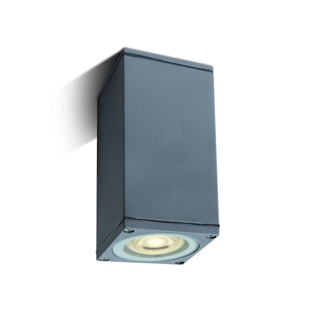 ONE Light GU10 Outdoor Cubes - spot en saillie - 6,3 x 6,3 x 13,5 cm - IP54 - gris