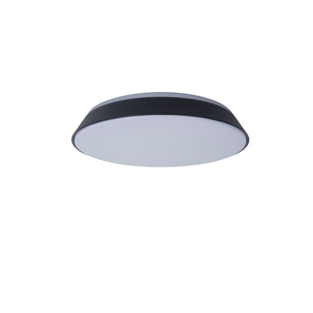 Lutec Panther - plafonnier - smart lighting - Lutec Connect - Ø 45 x 7,8 cm - 40W LED incl - fonction dimming et couleur de lumière réglable via app - noir mat