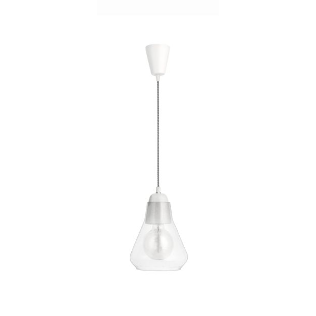 Nova Luce Marmol - lampe suspendue - Ø 30 x 120 cm - transparent et blanc