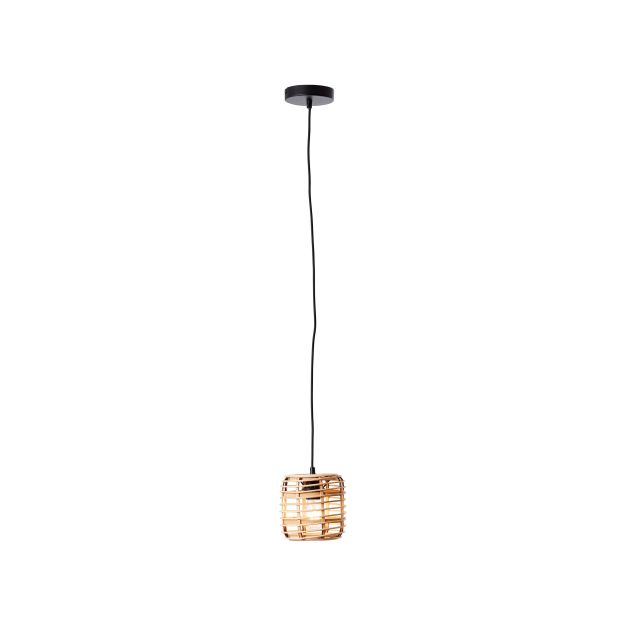 Brilliant Crosstown - lampe suspendue - Ø 16 x 127 cm - noir et marron clair