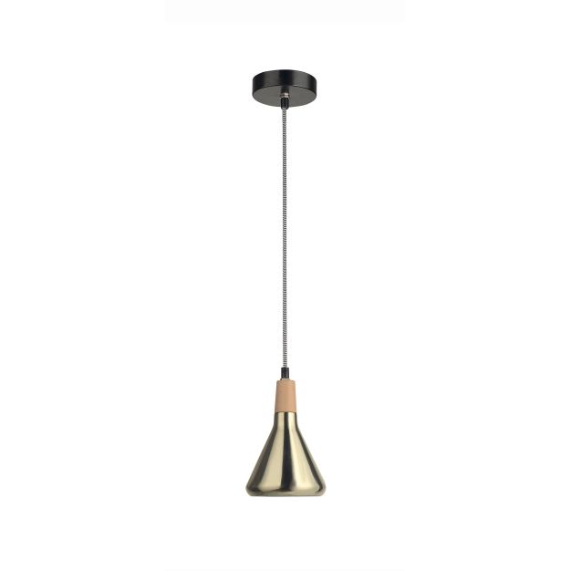 Nova Luce Venanzio - lampe suspendue - Ø 12,5 x 120 cm - laiton