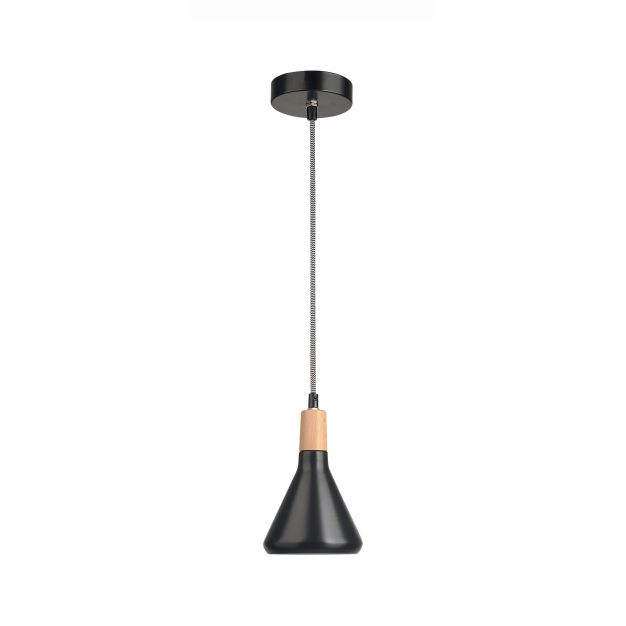 Nova Luce Venanzio - lampe suspendue - Ø 12,5 x 120 cm - noir