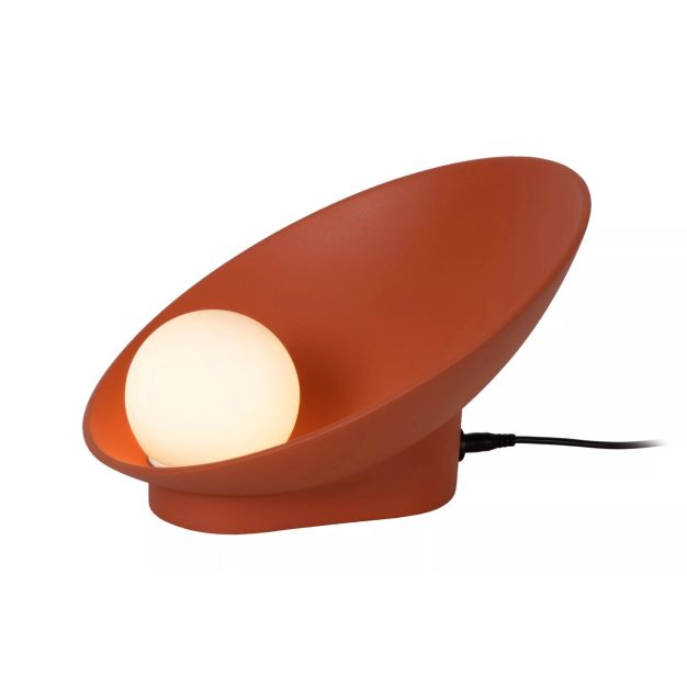 Lucide Raynell - lampe à poser - 23,5 x 26,2 x 15,3 cm - 6W LED dimmable incl - terracotta