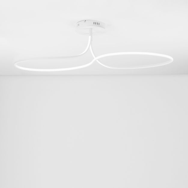 Nova Luce Fungo - plafonnier - Ø 102 x 30 cm - 47W LED dimmable incl. - blanc sable