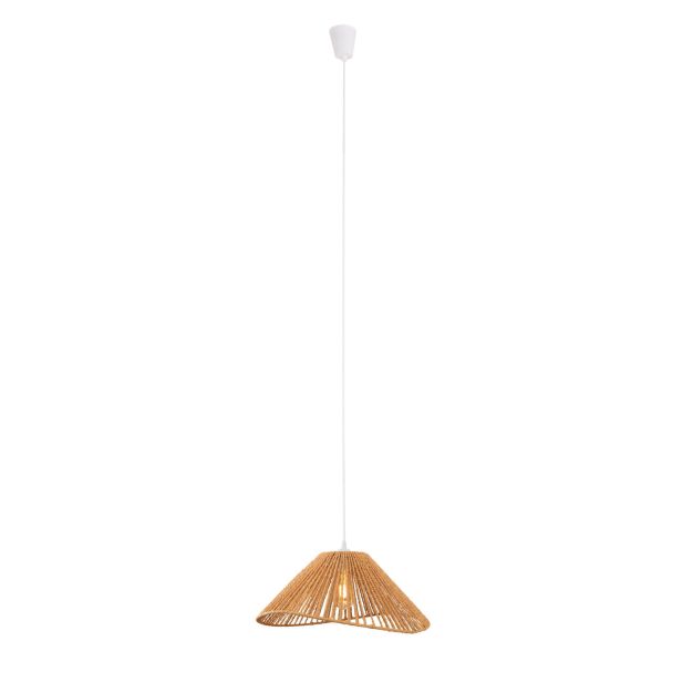 Maxlight Amalfi I - lampe suspendue - Ø 45 x 165 cm - brun clair et blanc