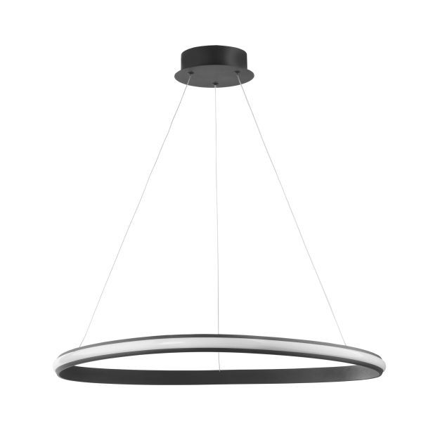 Nova Luce Aries - lampe suspendue - Ø 74 x 120 cm - 32W LED dimmable incl - noir sable