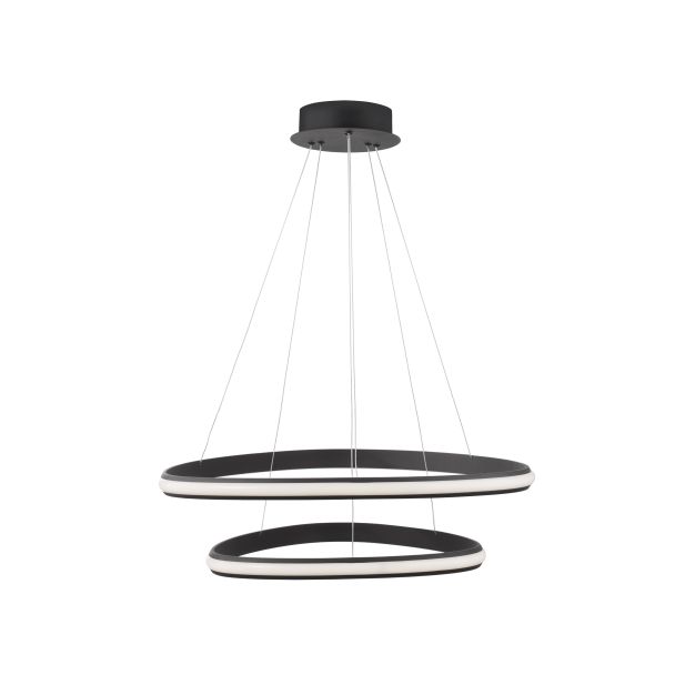 Nova Luce Aries - lampe suspendue - Ø 59 x 120 cm - 48W LED dimmable incl. - noir sable