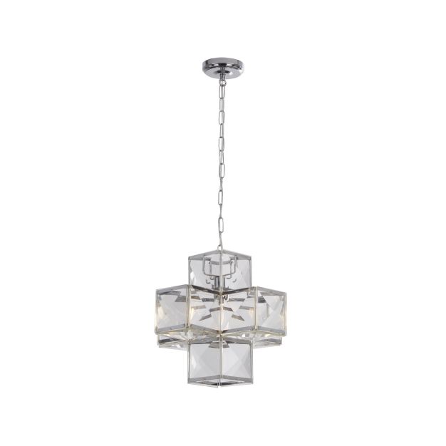 Searchlight Glacier - lampe suspendue - 34,5 x 34,5 x 81 cm - chrome