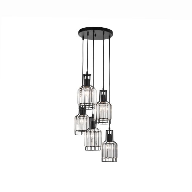 Nova Luce Carter - lampe suspendue - Ø 50 x 120 cm - noir