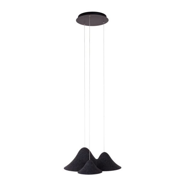 Maxlight Bellmond - lampe suspendue - Ø 60 x 200 cm - 21W LED incl - noir et gris