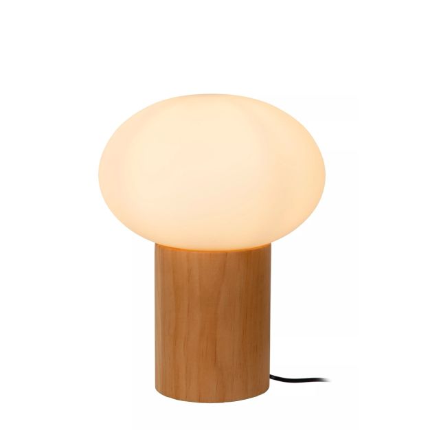 Lucide Birtle - lampe à poser - Ø 20 x 38 cm - bois clair