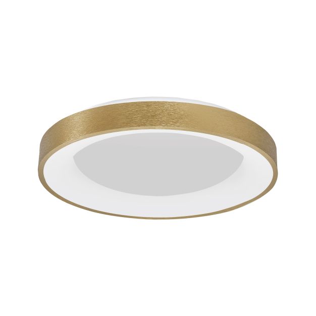 Nova Luce Rando Thin - plafonnier - Ø 60 x 9 cm - 50W LED dimmable incl - or brossé