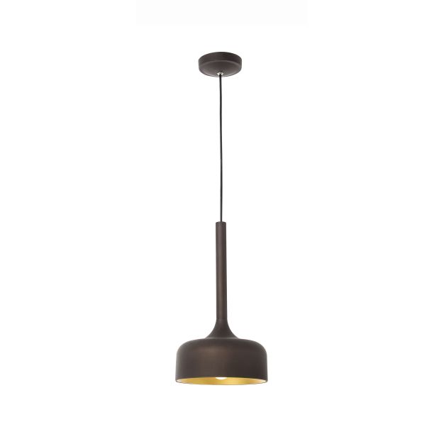 Nova Luce Nuorese - lampe suspendue - Ø 20 x 120 cm - brun foncé