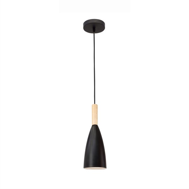 Nova Luce Grant - lampe suspendue - Ø 9 x 155 cm - noir et brun