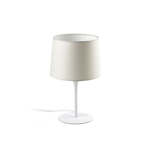 Faro Conga - lampe à poser - Ø 21,5 x 44,5 cm - blanc et beige